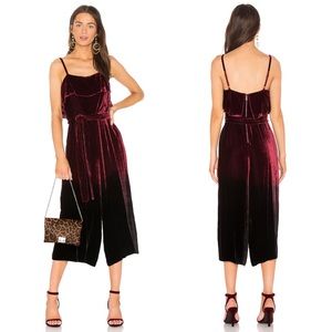 Alice + Olivia Burgundy Velvet Jumpsuit